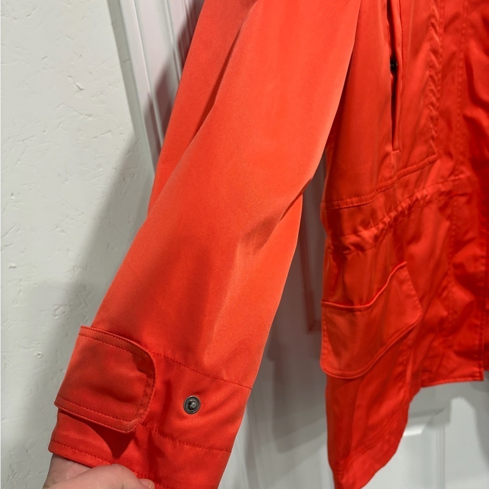 Joe Fresh Women’s Orange/Coral Water-Resistant Jacket with Hood - Picture 3 of 13